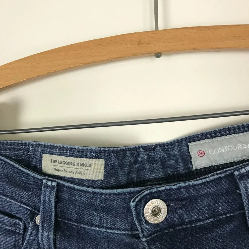 AG Jeans Women's 27R Legging Ankle Super Skinny Blue Jeans Dark Wash Stretch B4 - Picture 5 of 6